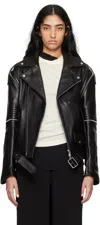 Helmut Lang Black Astro Biker Leather Jacket In Black