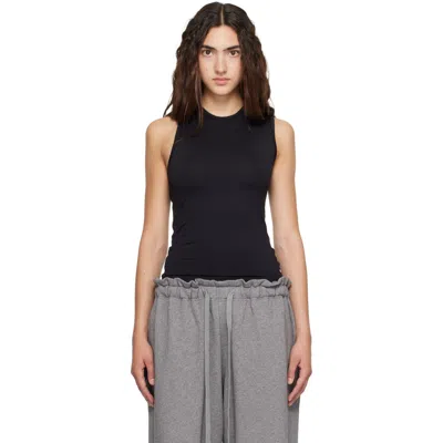 Helmut Lang Black Asymmetric Cutout Tank Top