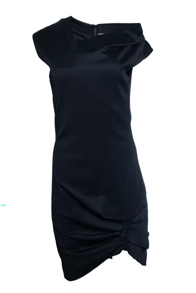Helmut Lang , Black Asymmetric Off Shoulder Dress
