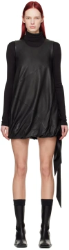 Helmut Lang Black Bubble Leather Minidress In Black