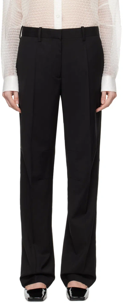 Helmut Lang Black Curved Car Trousers In Black - 001