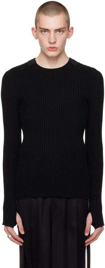 Helmut Lang Black Cutout Sweater In Black - 001