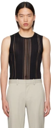 Helmut Lang Black Cutout Tank Top In Black