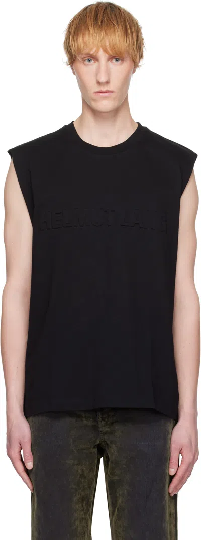 Helmut Lang Black Embossed Logo Tank Top