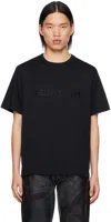 Helmut Lang Short-sleeve Black T-shirt With Embossed Logo And Relaxed Fit