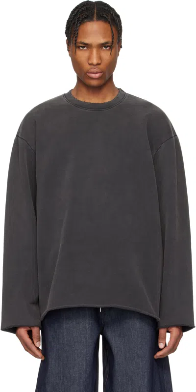 Helmut Lang Black Garment-dyed Upstate Sweatshirt In Black - 001