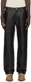Helmut Lang Black Hole-punched Worker Leather Pants In Black - 001