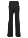 Helmut Lang Logo Band Straight Leg Trousers With Side Stripe In Black