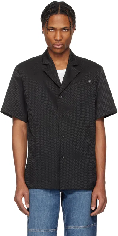 HELMUT LANG BLACK MODEST JACQUARD SHIRT