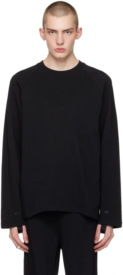 Helmut Lang Black Raglan Sleeve Sweatshirt In Black - 001