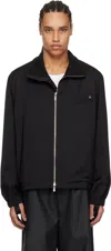 Helmut Lang Zip-up Wool Bomber Jacket In Black - 001