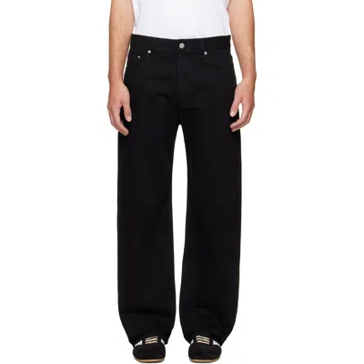 Helmut Lang Black Saddle Jeans In Rinsed Black - Aa5
