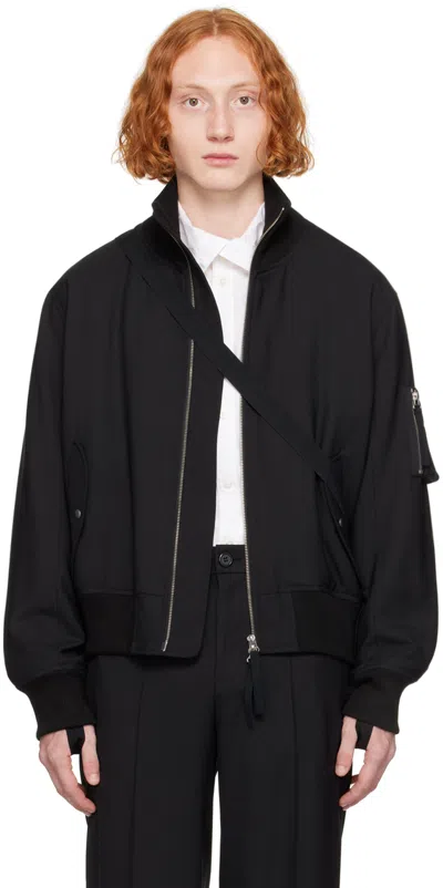 Helmut Lang Black Seatbelt Bomber Jacket In Black - 001