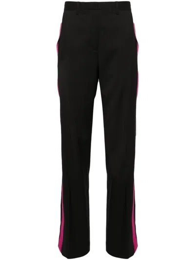 HELMUT LANG BLACK SEATBELT TAILORED TROUSERS