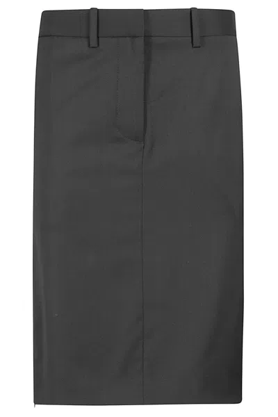 Helmut Lang Black Sheath Skirt In Grey