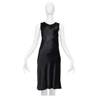 Pre-owned Helmut Lang Black Silk Tank Dress
