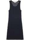Helmut Lang Black Sleeveless Ribbed Dress In Blau