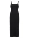 Helmut Lang Black Stretch Midi Dress In Black
