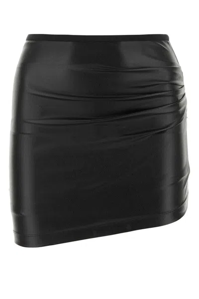 Helmut Lang Ruched Stretch Cotton And Modal-blend Jersey Mini Skirt In Black