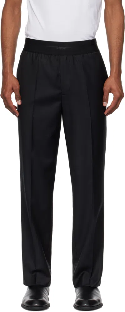 Helmut Lang Black Tapered Wool Trousers