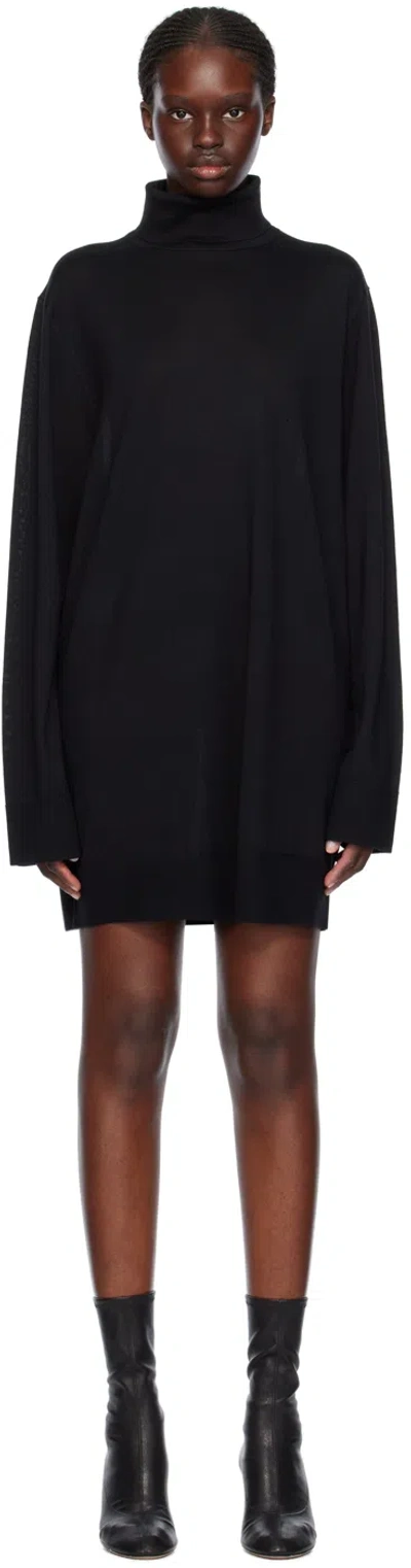 Helmut Lang Women's Wool & Silk Turtleneck Sweater Minidress In Black