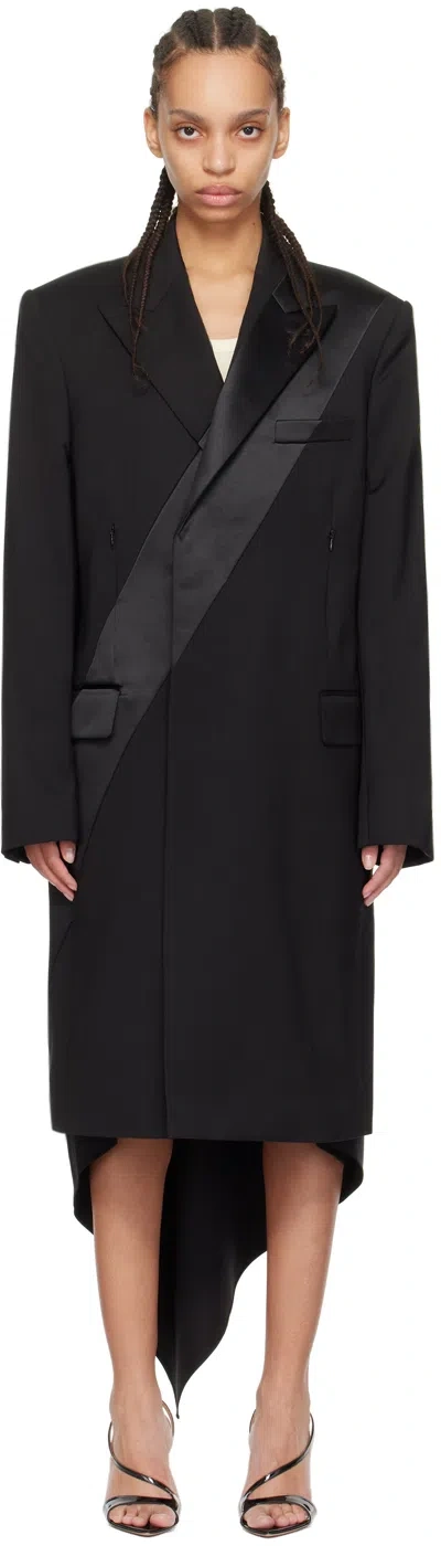 Helmut Lang Black Tuxedo Coat In 001 Black