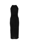 Helmut Lang Viscose Dress With Unique Back Knot In Black