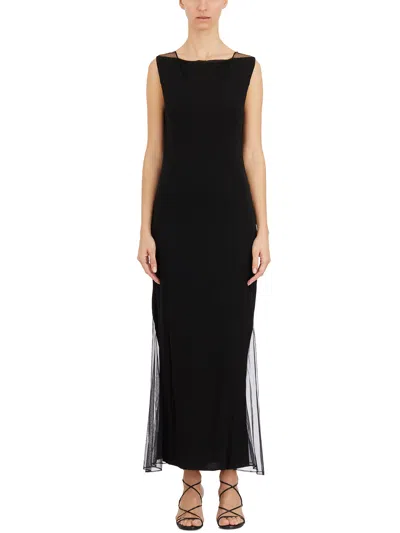 Helmut Lang Black Viscose Long Dress For Women