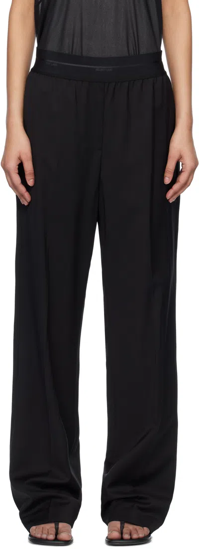 HELMUT LANG BLACK WOOL CAR TROUSERS