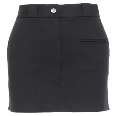 Pre-owned Helmut Lang Black Woven Cotton Front Welt Pocket Mini Skirt