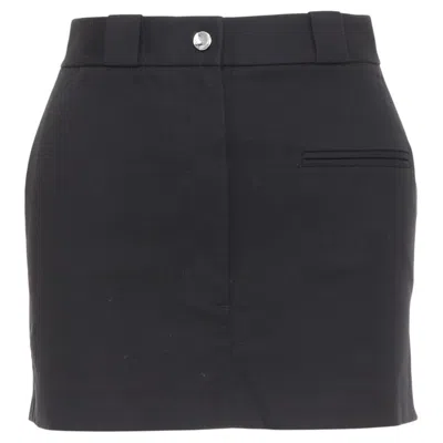 Pre-owned Helmut Lang Black Woven Cotton Tailored Front Welt Pocket Utility Mini Skirt Us0