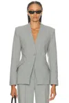 Helmut Lang Apex Sculpted Single Button Blazer In Gray