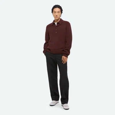 Helmut Lang Block Polo Sweater In Burgundy