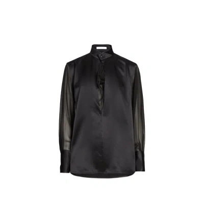 Helmut Lang Relaxed Fit Silk Shirt In Black