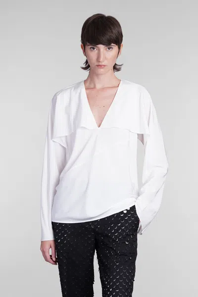 HELMUT LANG BLOUSE IN WHITE SILK