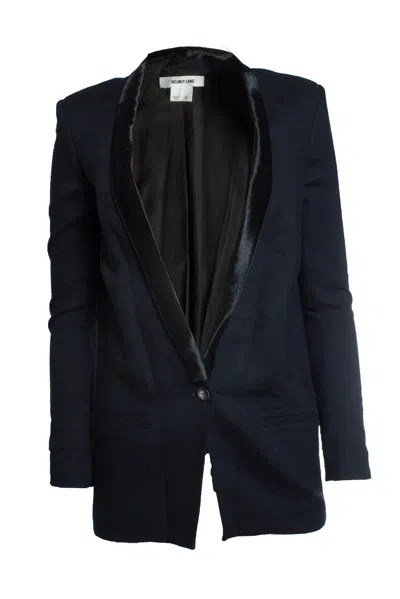 Helmut Lang , Blue Blazer With Ponyskin Revert