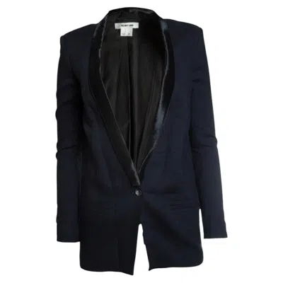 Pre-owned Helmut Lang , Blue Blazer With Ponyskin Revert