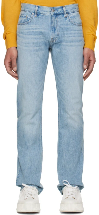 Helmut Lang Blue Low-rise Jeans In Light Indigo