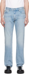 HELMUT LANG BLUE LOW-RISE STRAIGHT JEANS