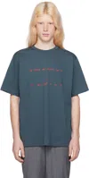 Helmut Lang Blue Space T-shirt In Prussian Blue
