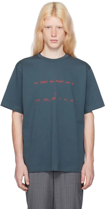 Helmut Lang Blue Space T-shirt In Prussian Blue