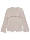 Helmut Lang Scarf Blouse Cashmere Grey In Grey