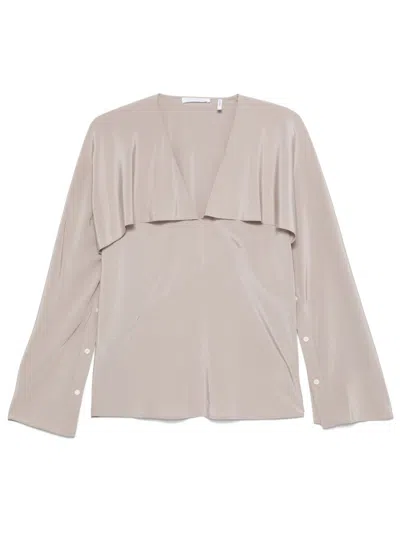HELMUT LANG GREY SCARF BLOUSE