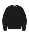 Helmut Lang Boiled Merino Wool Crewneck Sweater In Black