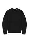 Helmut Lang Boiled Merino Wool Crewneck Sweater In Black