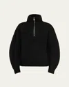 Helmut Lang Boiled Wool Half-zip Sweater In Black