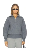 Helmut Lang Boiled Zip Turtleneck In Gray