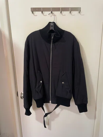 Pre-owned Helmut Lang Bondage Strapped Bomber Jacket In Black