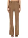 Helmut Lang Vent Wool Blend Bootcut Pants In Brown