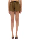 Helmut Lang Boxer Shorts With Pleats In Brown